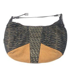 Fendi Zucca Animal Print Hobo Bag